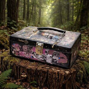 Altered art cash box...jewelry stash..makeup..keepsakes..